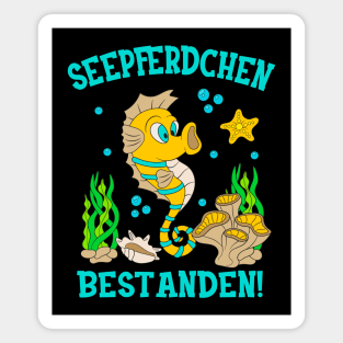 Seepferdchen Bestanden Schwimmprüfung Kinder Magnet